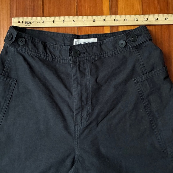Everlane The Fatigue Barrel Pant 4 black organic cotton & linen - Picture 8 of 9